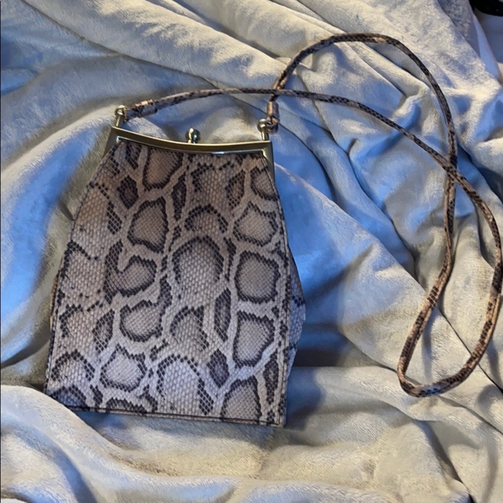 Enzo Angiolini Brown Snakeskin Print MicrofiberBag